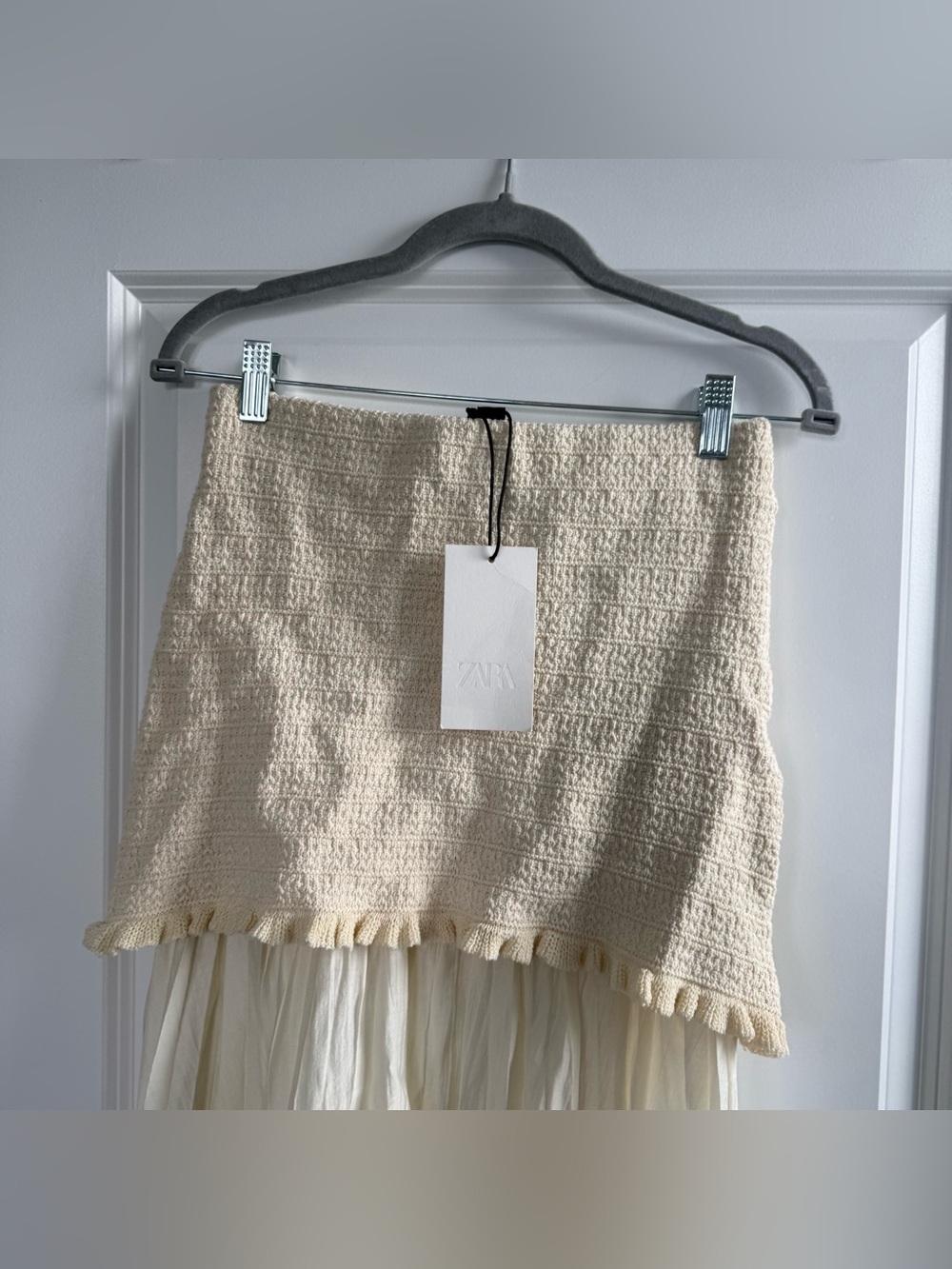 Zara Knit Ruffle Contrast Pleated Maxi Skirt - Picture 10 of 12